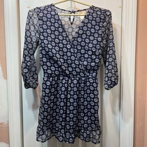 Band of Gypsies Romper, XS, Blue and White